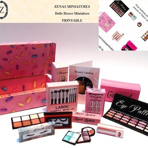 Dollhouse cosmetics, make up 1/12th & 1/6th printable Download -15 items!!
