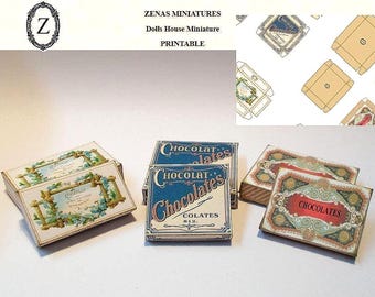 Dolls House Download-Chocolate Box sweet Shop,candy kit - 1/12th miniatures, pdf,jpg