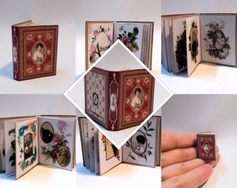 Dollhouse Photograph Album Book 1/12th miniature Victorian style