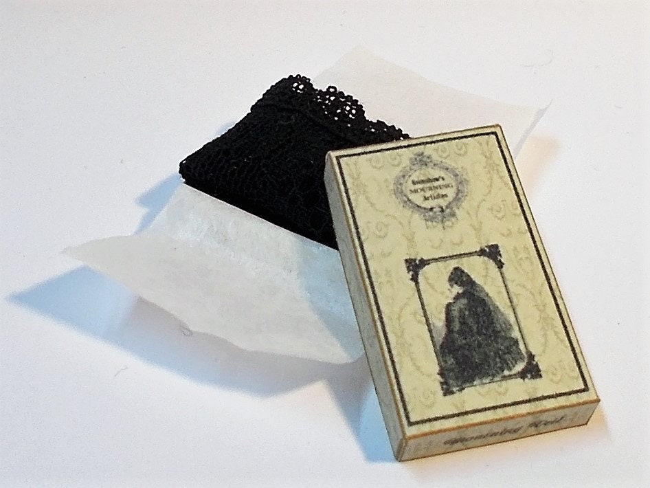 Dollhouse Victorian Boxed Mourning veil #2 112th miniature
