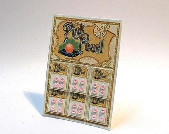 Dollhouse "Pink Pearl"  Button Stand vintage haberdashery,sewing shop display