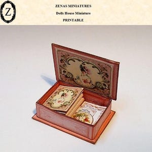 Dollhouse kit - Make Memory box, book & ephemera 1/12th Miniature Digital download/pdf