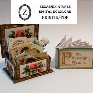 Dollhouse Download/pdf/printie -Keepsake Box & Photograph Album 1/12th miniature KIT