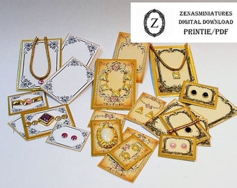 Dollhouse Digital Download/pdf/jpg -Jewellery Cards Miniature 1/12th