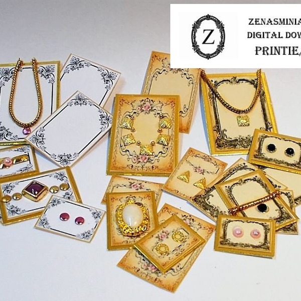 Dollhouse Digital Download/pdf/jpg -Jewellery Cards Miniature 1/12th