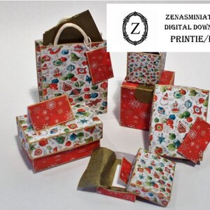 Dollhouse Christmas Download/pdf- Boxes & Bags #3 Miniature 1:12