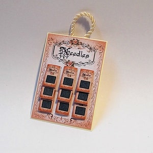 Dollhouse Needle Pack Display card 1/12th miniature