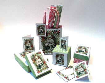 Dollhouse Christmas Boxes & Bags Miniature 1:12