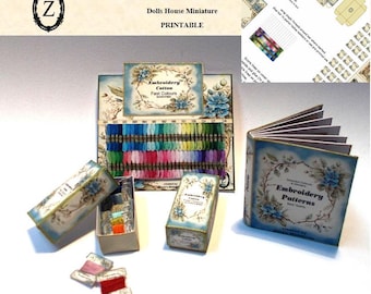 Dollhouse Embroidery Cotton Display Download/pdf 1/12th miniature