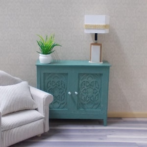 Dolls house Ornate 2 door small sideboard handmade 1/12th scale