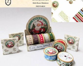 Dolls House kit Christmas Festive Ribbon Display Download/pdf - 1/12th Miniature