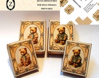 Dollhouse download -make 4 Teddy Bear Boxes - Digital pdf