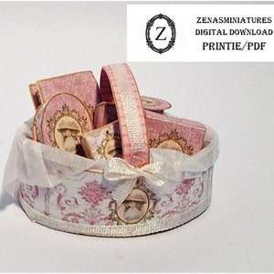 Dollhouse Download - Pink Lady Toiletry Basket Miniature 1/12th