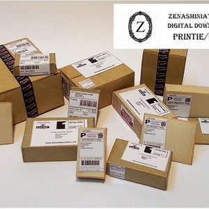 Dollhouse Amazon Parcels Download/pdf to make 13 postal items and 55 labels to choose from!!  1:12 Miniature