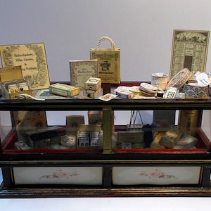 Dollhouse Sewing shop counter Haberdashery display stand. Miniature furniture 1/12th scale
