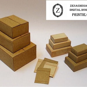 Dollhouse Parcels kit - make packages, postal empty boxes 1:12 Miniature Instant Download