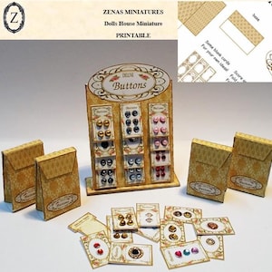 Dollhouse Miniature Button Stand Kit: 1/12 Scale Display (PDF Download)