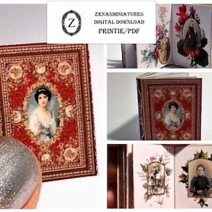 Dollhouse Download Photograph Album No8 Victorian 1/12th miniatures, DIY printie kit