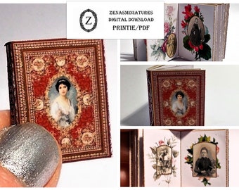 Dollhouse Download Photograph Album No8 Victorian 1/12th miniatures, DIY printie kit