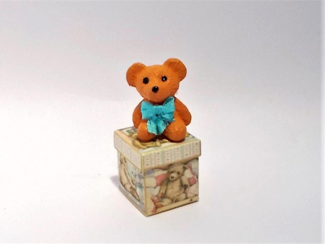 Dolls House Teddy Bear in a Box - Miniature 1:12 No2 - Etsy
