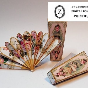 Dollhouse Fan with box kit -instant digital download miniature DIY printie kit