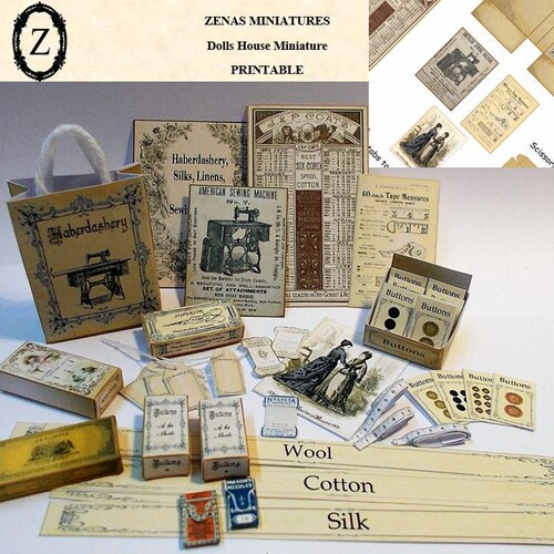 Kit De Couture Vintage Miniature – Échelle 1:12 Pour Maison De Poupée, Neuf Jamais Utilisé