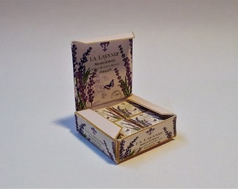 Dollhouse Box of 4 Vintage style soaps -  Lavande Miniature 1/12th