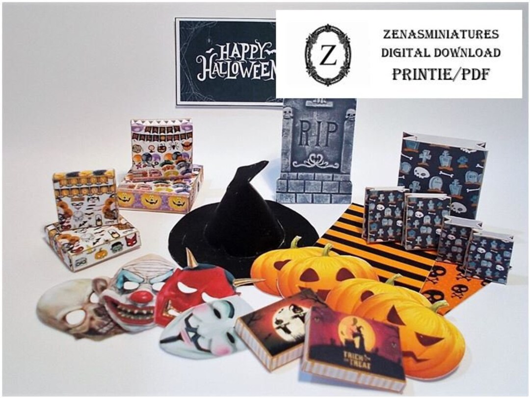 Dollhouse Printable to Make Halloween Shop Display 1 Download/pdf 1 ...