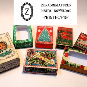 Dollhouse Download pdf - Vintage Christmas Boxes  1:12 Miniature