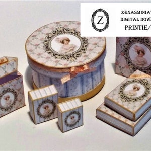 Dollhouse Miniature Boxes: Hat Box, Gift Bag, Toiletry Boxes (PDF Download)