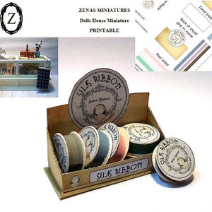 Dollhouse Ribbon Display Stand- Download/pdf- Vintage Style Haberdashery 1/12th miniatures