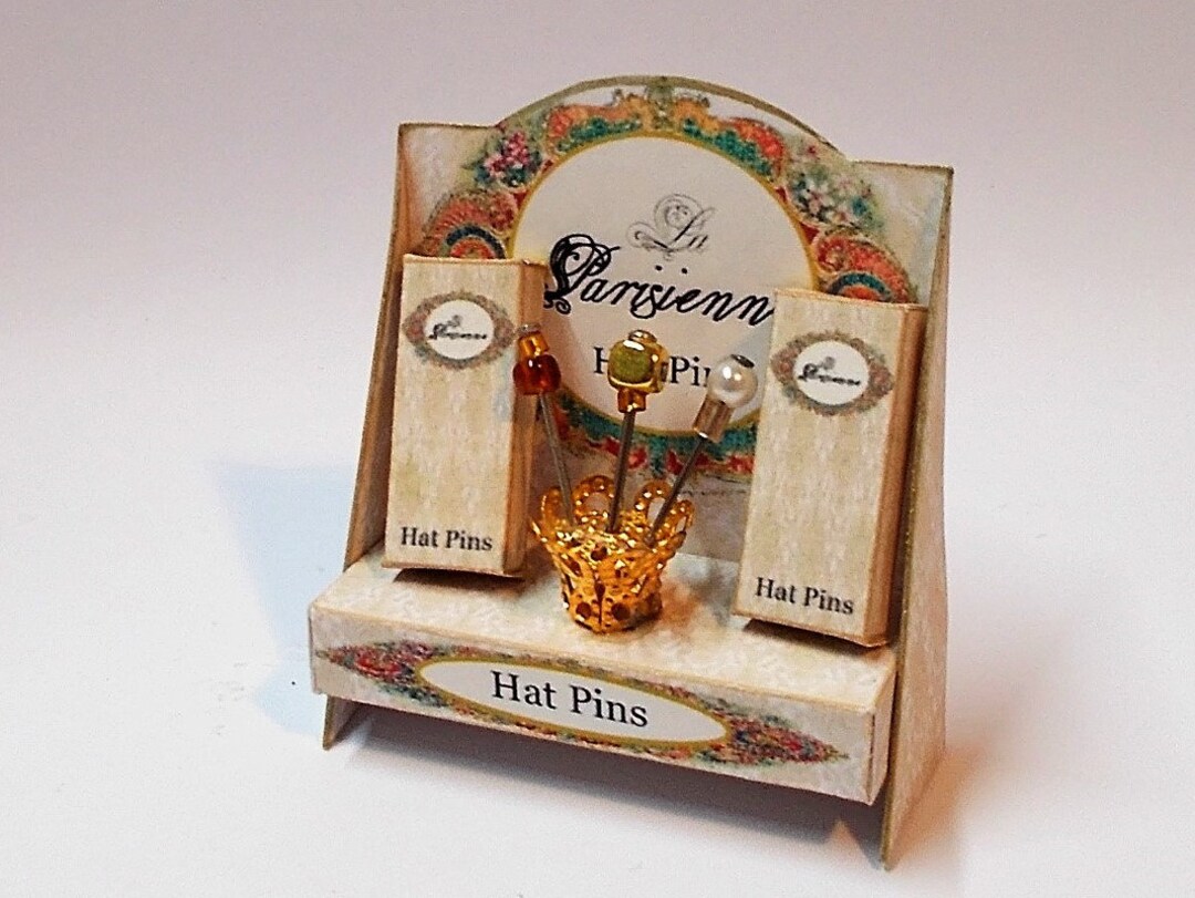 Dollhouse Hat Pin Display Stand Miniature 1/12th Scalegold Etsy