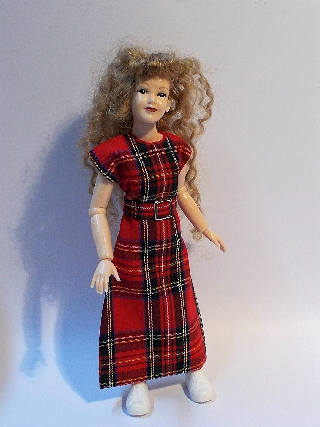 Dollhouse clothing tartan dress and black jacket fits Heidi Etsy