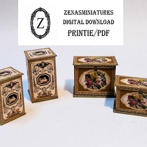 Dolls House Download makes tea caddys/chests pdf No2 - 1/12th miniature printie kit