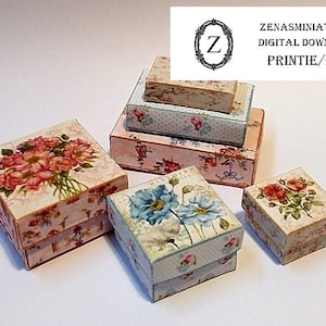 Dollhouse Download/pdf to make Shabby Chic Boxes - 1/12th miniatures