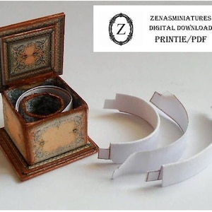 Dollhouse Collar Box Download pdf kit No4 1:12 Miniature 1/12th-makes 3 sizes!
