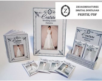 Dollhouse wedding Download pdf kit - pattern display, dressmaking patterns & book Miniature 1/12th