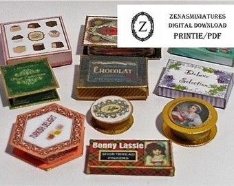 Dolls House Download-Chocolate/sweet Shop,candy kit #1 - 1/12th miniatures, pdf,jpg