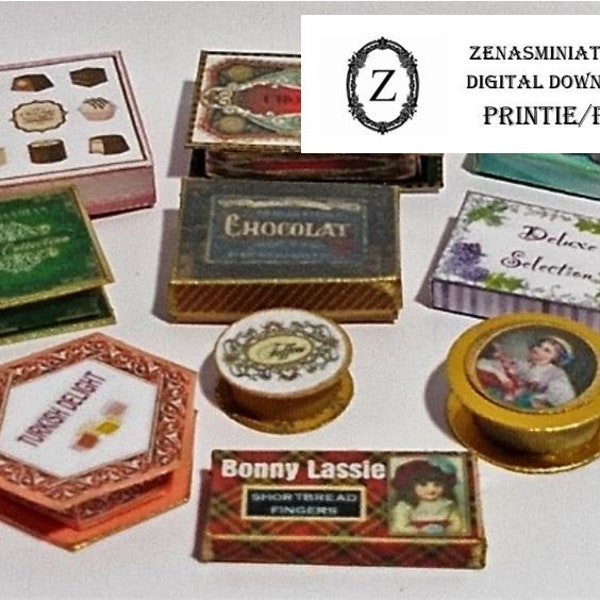 Dolls House Download-Chocolate/sweet Shop,candy kit #1 - 1/12th miniatures, pdf,jpg