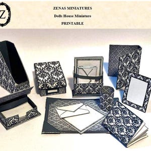 Dollhouse Digital download - Schreibtisch Necessories Schreibwaren Set 1/12th Miniature