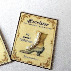 Carte de boutons/attaches pour bottes de poupée - Perle Miniature 1/12e