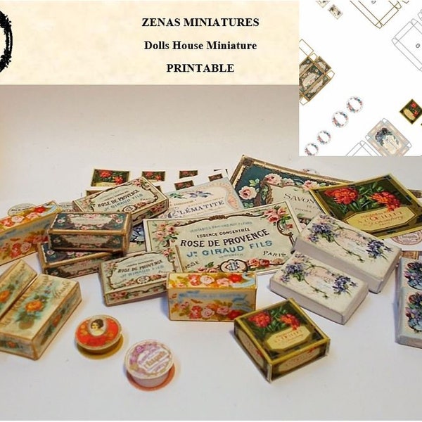 Dollhouse Download - Soap Boxes #3 instant digital/pdf/printie KIT - miniature 1/12th