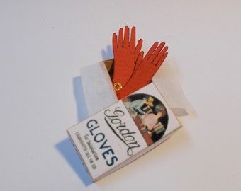Dollhouse gloves with box Miniature 1:12 -LAST ONE
