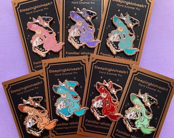 Familiar Witchcraft: Wolf Witches Hard Enamel pins