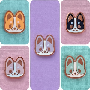 Corgi Head Hard Enamel Pins