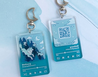 Wolfsong Music Player Acrylic Charm Keychain
