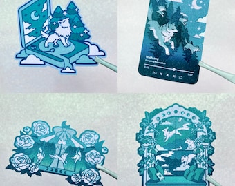 Sparkly Wolfsong Vinyl Stickers