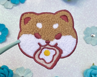 Shiba Breakfast Toast Embroidered Patch