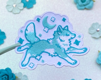 Sleepy Wolf Embroidered Patch