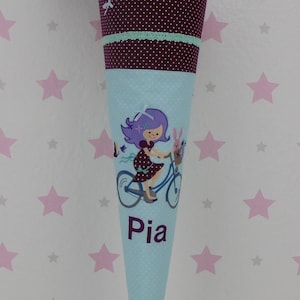 pinkeSterne * Schultüte FAHRRAD Schultütenset Schulanfang Zeugnismappe Einschulungsoutfit 70 80 90 100